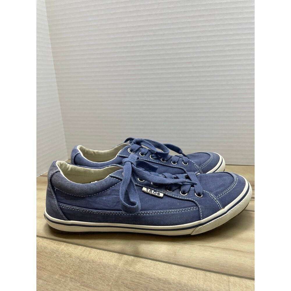 Taos moc star blue canvas loafer 8